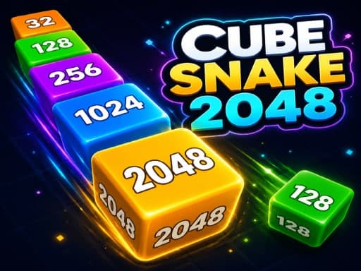 Cube Snake 2048 game